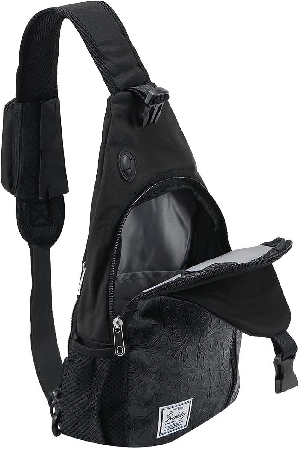 d'yallee 15.4" Sling Bag for Men Crossbody Shoulder Chest Bags Nylon for Travel Gym Sport Hiking with USB Charger Port … - Image 4